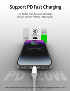 1ft USB C to Lightning Cable Short, [Apple MFi Certified] 2Pack USB C iPhone Charger PD Fast Charging, 12inch Nylon Braided Type C to Lightning Cord for iPhone 14 13 12 11 Pro Max Mini XR XS 8 SE iPad