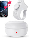 TikTok Scrolling Ring Remote Control, Camera Shutter Remote, Wireless Bluetooth Scrolling Ring for iPhone, iPad, iOS, Android - White