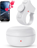 TikTok Scrolling Ring Remote Control, Camera Shutter Remote, Wireless Bluetooth Scrolling Ring for iPhone, iPad, iOS, Android - White
