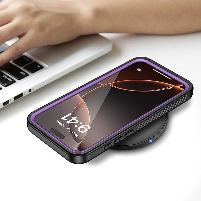 Lanhiem for iPhone 16 Pro Max Case, IP68 Waterproof Dustproof Shockproof Cases with Built-in Screen Protector, Full Body Heavy Duty Rugged Phone Cover for iPhone 16 Pro Max - 6.9 inch (Purple)