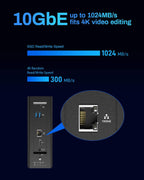 TERRAMASTER F8 SSD NAS Storage - 8Bay All SSD NAS Server N95 QuadCore CPU, 8GB DDR5 RAM, 10GbE Port, 8 Heat Sinks Included, Palm-Sized Powerful Network Attached Storage (Diskless)