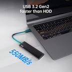 Netac 2TB Portable SSD USB 3.2 Gen 2 (10 Gbps, Type-C) External Solid State Drive Backup Slim Portable Drive for File Storage/Business Travel Essential, Rapid Read & Write Low Noise, Zslim