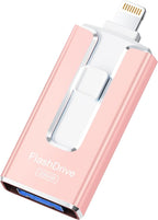 MFi Certified 256GB Flash Drive for iPhone iPad, Photo Stick for External Memory Storage, Easily Back Up and Save Photos, USB Memory Stick Thumb Drive for iPhone/iPad/Android/PC (Light Pink, 256GB)
