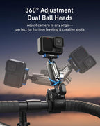 TELESIN Super Clamp Mount | Bike Handlebar Mount for Hero 13 | Power Suction Magnetic Design | 360° Rotation Ball Head | Fits 9-38mm Handlebar for Bike/Bicycle/Motorcycle