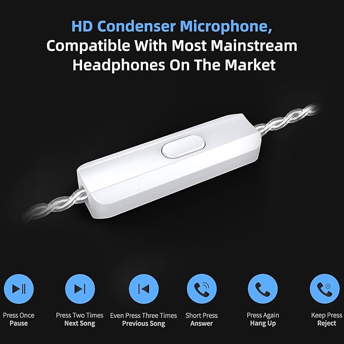 KZ ZSN PRO X in-Ear Earbud Headphones with Mic Dual Driver 1BA+1DD Hybrid Wired Gaming Earbuds Earphones Compatible with Android, iPhone, iPad, Laptops, MP3 and Most 3.5mm Interface (Blue with Mic)