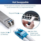 10Pcs Single Mode 10G SFP+ Fiber Module Network Transceiver, LR SM1310nm 10km, Duplex LC for Switch, Router, Firewall, Network Card, Media Converter etc