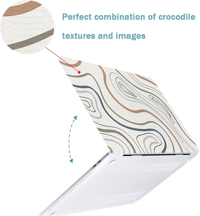 LanBaiLan Compatible for MacBook Pro 13 inch with Touch Bar 2022 2021 2020 2019 2018 2017 2016,M1 M2 A2338 A2289 A2251 A2159 A1989 A1706 A1708 Laptop Hardshell Case & Keyboard Cover, Aesthetics Line