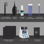 Camkix 14-in-1 Camera Lens Cleaning Kit - Includes Advanced Large Silicone Air Blower, 2in1 Lens Cleaning Pen, Dry Swabs, Cleaning Paper, 30 ML Optical Lens Spray for Mirrorless Cameras, APS-C, DSLR