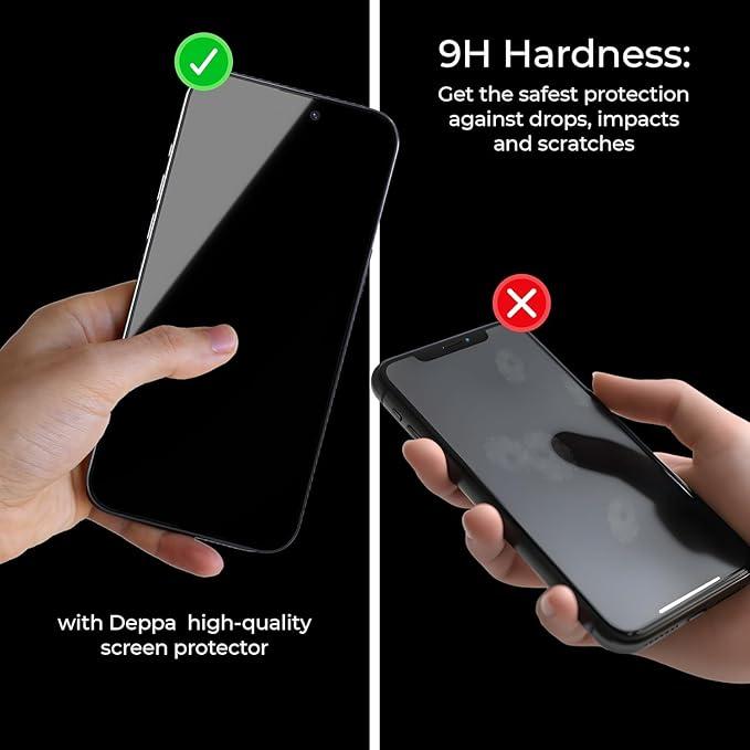 Deppa |2 Pack| Anti-Blue Light Screen Protector for iPhone 16e/14/13Pro/13 (6.1') | Scratch Resistant Tempered Glass | 3D Edge to Edge Coverage | Easy Installation Kit | Eye Safeguard TÜV Certified