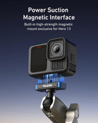 TELESIN Super Clamp Mount | Bike Handlebar Mount for Hero 13 | Power Suction Magnetic Design | 360° Rotation Ball Head | Fits 9-38mm Handlebar for Bike/Bicycle/Motorcycle