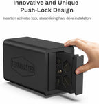 TERRAMASTER F2-424 NAS Storage 2Bay - N95 Quad-Core CPU, 8GB DDR5 RAM, 2.5GbE Port x 2, Network Attached Storage with High Performance (Diskless)