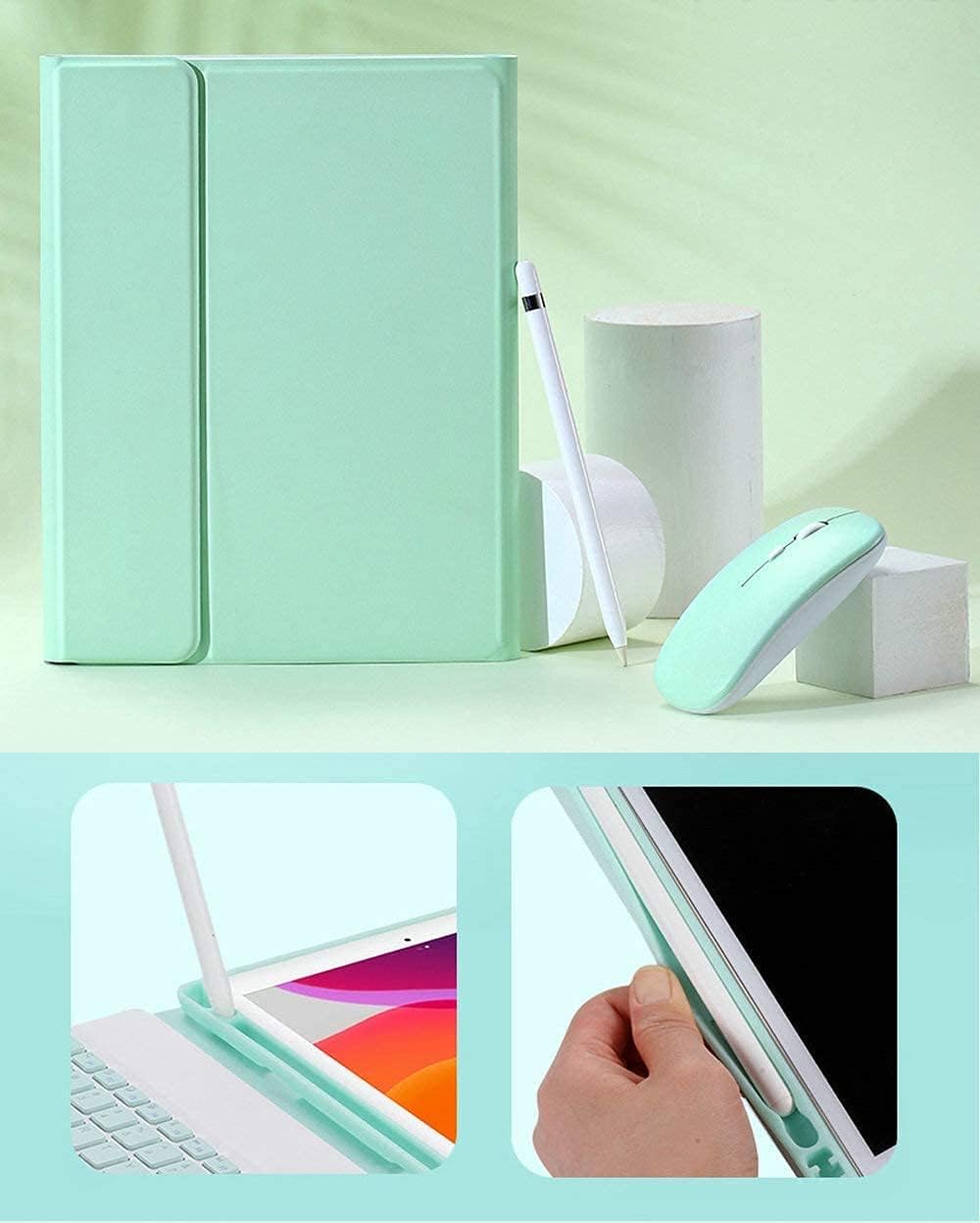 AnMengXinLing Keyboard Case for iPad mini 7th(A17 Pro) 2024/Mini 6th Generation with Mouse,Case for iPad mini7/mini6 with Detachable Wireless Keyboard Pencil Holder Slim Smart Cover, Purple