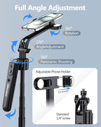 UBeesize 70'' Auto Face Tracking Tripod 360° Rotation with Stand, Phone Tripod with Fill Light, Selfie Stick & Phone Stand for Recording, Vlog/Live Stream/Video/TikTok, Compatible with iPhone/Android