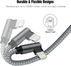 USB C to Lightning Cable 10FT MFi Certified 90 Degree iPhone Fast Charger Nylon Braided Extra Long Charging Cord Compatible with iPhone 14/13/13 Pro Max/13 Mini/12/11/XS/XR/8/iPad 8th
