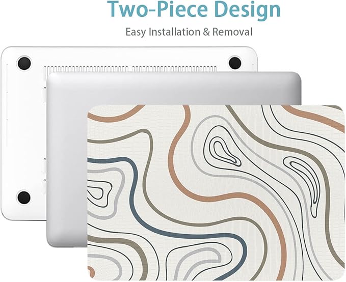 LanBaiLan Compatible for MacBook Pro 13 inch with Touch Bar 2022 2021 2020 2019 2018 2017 2016,M1 M2 A2338 A2289 A2251 A2159 A1989 A1706 A1708 Laptop Hardshell Case & Keyboard Cover, Aesthetics Line