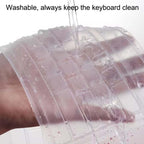 Universal Clear Desktop Computer Keyboard Protection Skin Protector Cover for PC 104/107 Keys Standard Keyboard,Ultra Thin Desktop PC Silicone Waterproof Dustproof Keyboard Cover (Type-A)