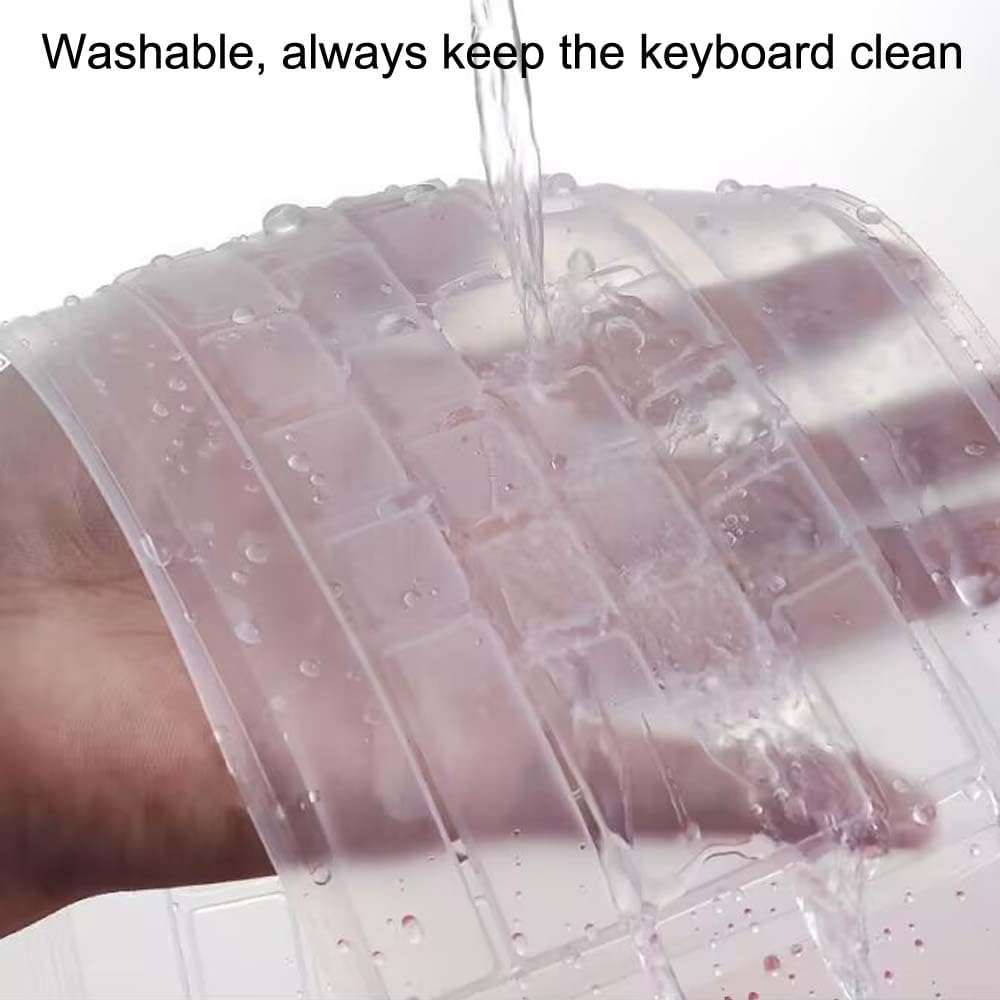 Universal Clear Desktop Computer Keyboard Protection Skin Protector Cover for PC 104/107 Keys Standard Keyboard,Ultra Thin Desktop PC Silicone Waterproof Dustproof Keyboard Cover (Type-A)