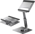 360° Rotating Tablet Stand - Adjustable iPad Tablet Holder for Desk, Foldable iPad Swivel Stand for Home & Office (Charcoal Gray)