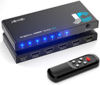 HDMI 2.1 Switch 4 in 1 Out 8K@60Hz 4K@120Hz, 4 Ports HDMI Switcher Selector with Remote, Support HDCP 2.3 HD R 10+ Dolby Vision/Atmos 48Gbps CEC for Apple TV Game PC PS Pro Xbox Roku