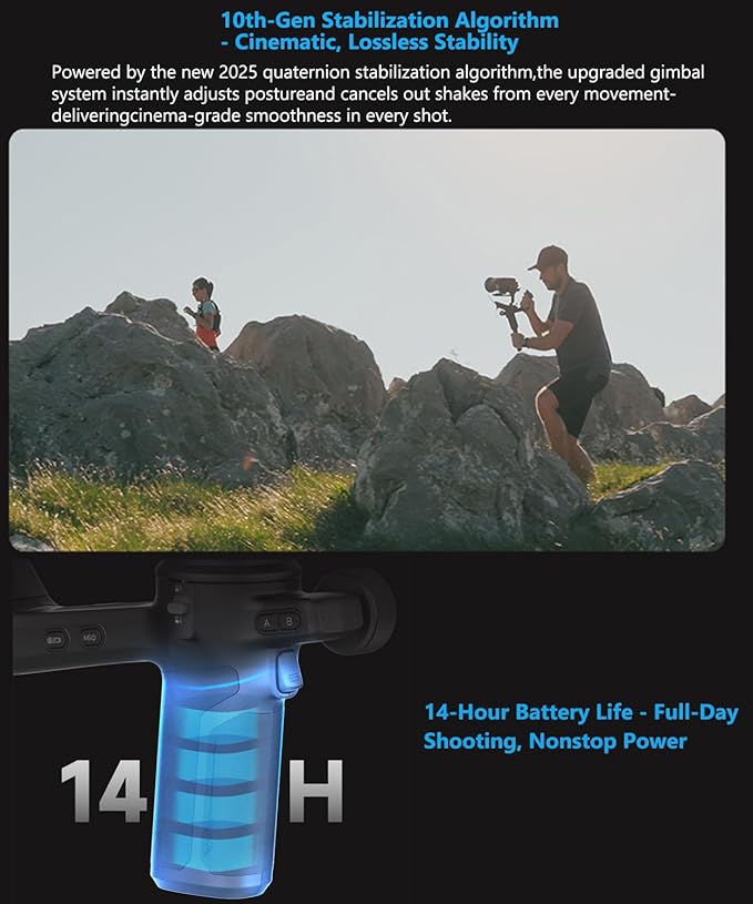 FeiyuTech SCORP 3 KIT Gimbal Stabilizer for DSLR and Mirrorless Camera,Built-in AI Tracking,Detachable Handle,3-Axis Gimbal for Sony/Canon/Nikon/Fujifilm, Max 7.721lbs,Touch Screen with Case