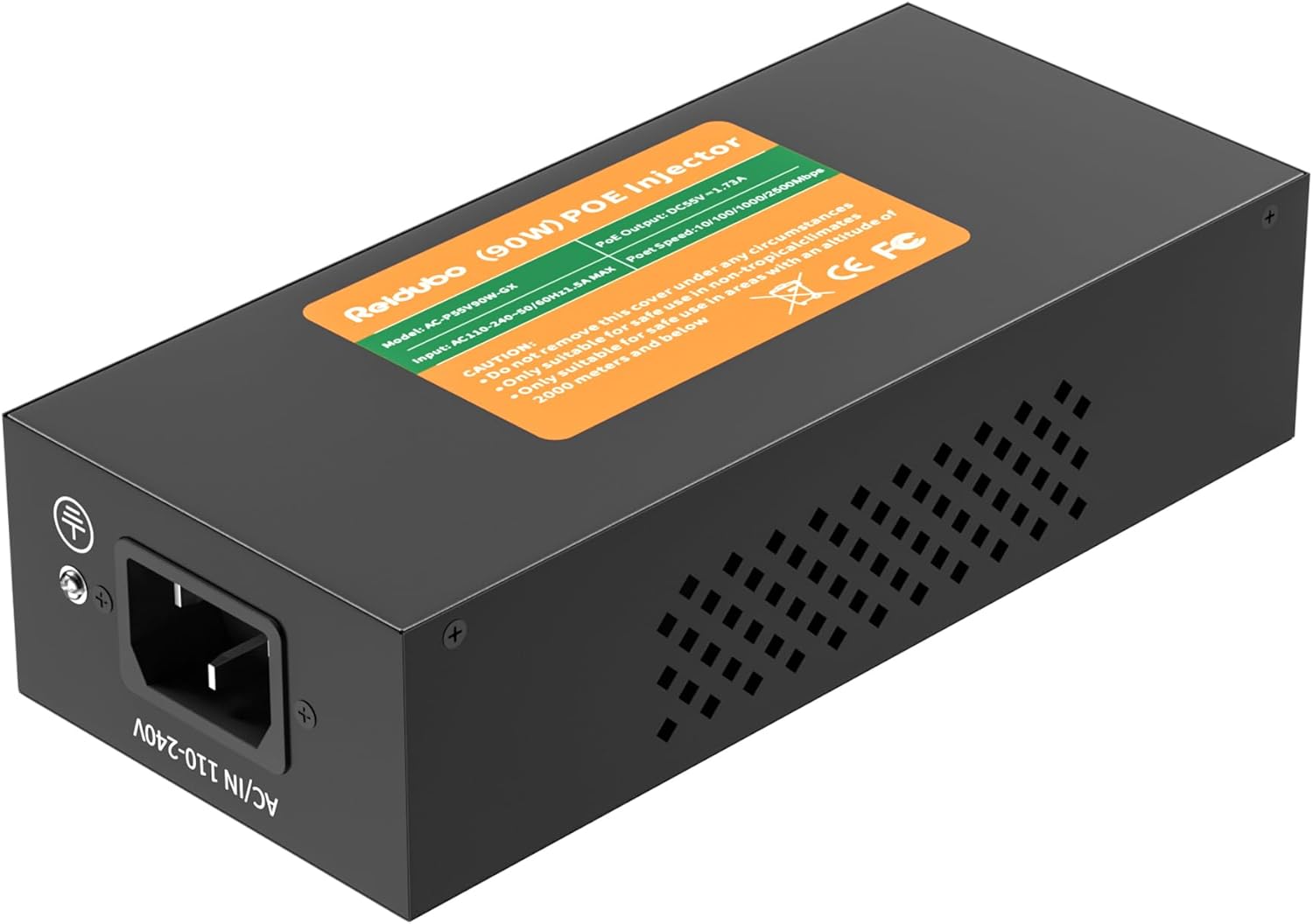 2.5Gb PoE Injector Adapter 90W, IEEE 802.3bt/at/af Compliant, Converts Non-PoE to PoE Network, 100/1000/2500Mbps RJ45, Up to 328 ft, Plug & Play (90W)