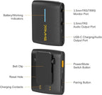 7RYMS iRay DW40 Wireless Lavalier Microphone with Four Transmitters One Charging Case Support AI Denoise, 48kHz/24bit Recording for Video Vlog, Interview, Live Streaming, Podcasting-Black