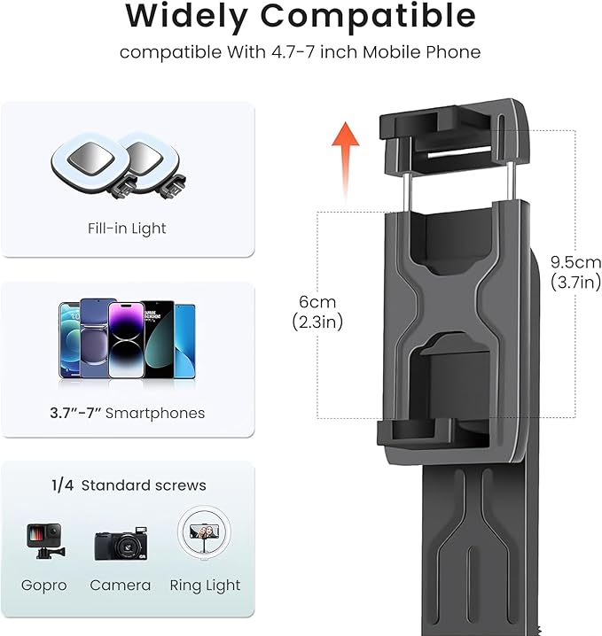 71" Phone Tripod Selfie Stick with Wireless Remote & 2 Fill Lights, Extendable Phone Stick for iPhone, Android, Camera & GoPro, S30 Portable Travel Tripod for Vlogging, Live Streaming(Black)