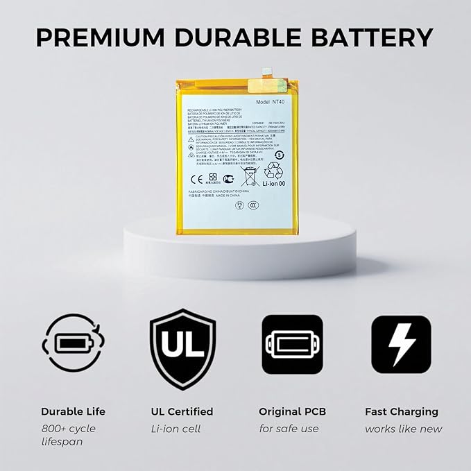 New NT40 Cellphone Battery Compatible with Moto G Pure 2021 XT2163 Series, with Instruction & DIY Toolkit