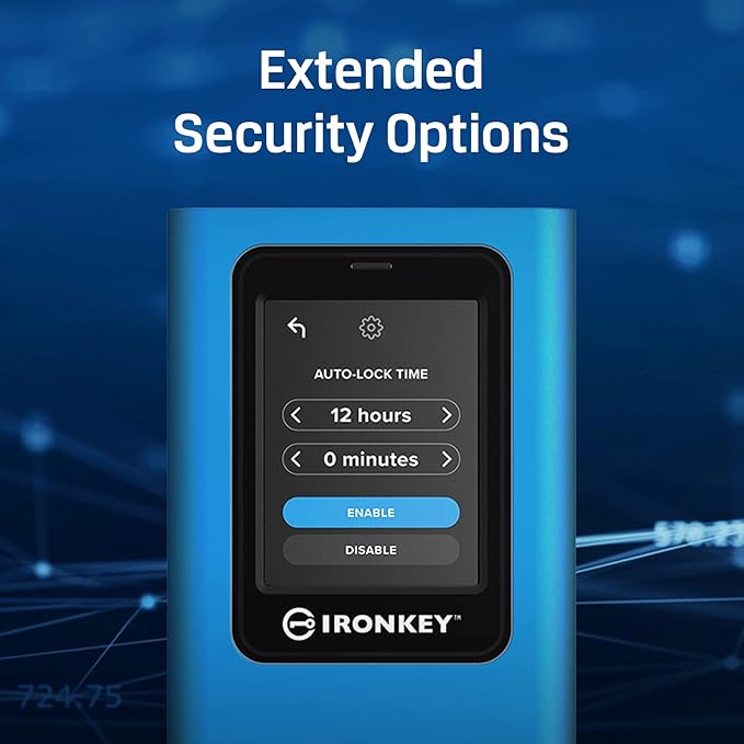 Kingston IronKey Vault Privacy 80 1.92TB External SSD | FIPS 197 | XTS-AES 256GB Encrypted | Touch Screen PIN | Secure Data Protection | IKVP80ES/1920G