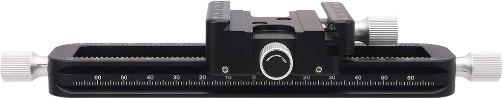 Haoge FM-160 Wormdrive Macro Rail for Macro Photography Track, Focus Stacking Precision Focus Slider/Close-up Shooting Clamp Plate Fine-Tuning Screw Rod