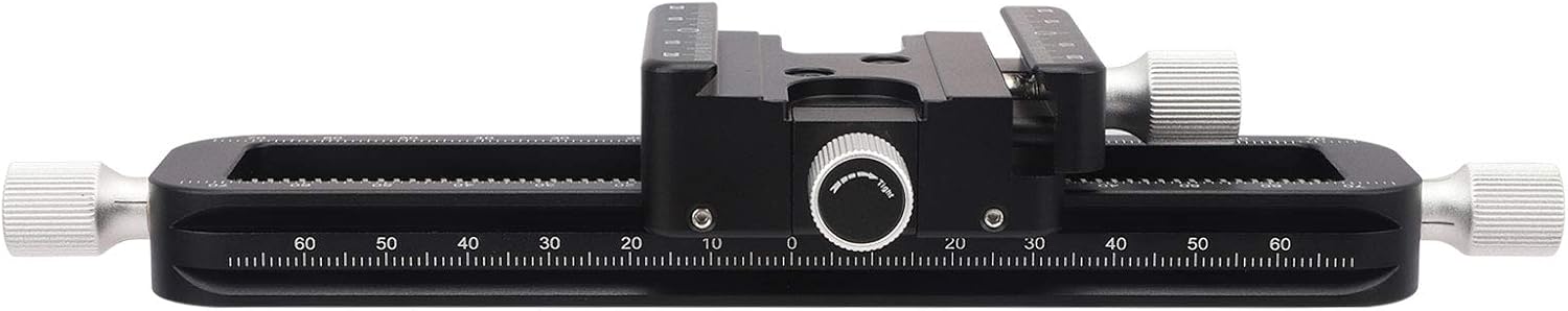 Haoge FM-160 Wormdrive Macro Rail for Macro Photography Track, Focus Stacking Precision Focus Slider/Close-up Shooting Clamp Plate Fine-Tuning Screw Rod