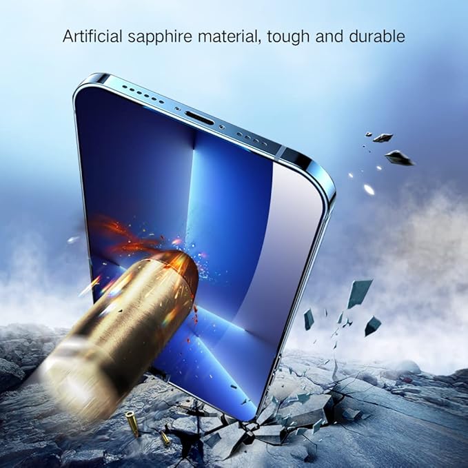 PERFECTSIGHT Sapphire Anti Blue Light Screen Protector Designed for iPhone 13 Pro/iPhone 13, [Medical-Grade Eye Protection] HD Filter 6 Radiations Shatterproof Diamond Hard Tempered Glass (6.1 inch)