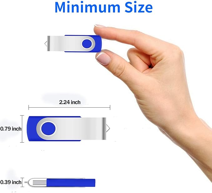 16GB Bulk Flash Drives 50 Pack EASTBULL USB Flash Drives Pack USB 2.0 Thumb Drives Bulk Swivel USB Drives Bulk with Strings (16GB-Blue)