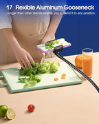 Elitehood 6.7 Feet Tall Phone Tripod, Heavy Duty Metal iPhone Tripod Stand with Remote, 17" Gooseneck Overhead Tripod for iPhone 15 14 13 Pro Max / 13 Pro / 13 12 11, Android Cell Phone Black