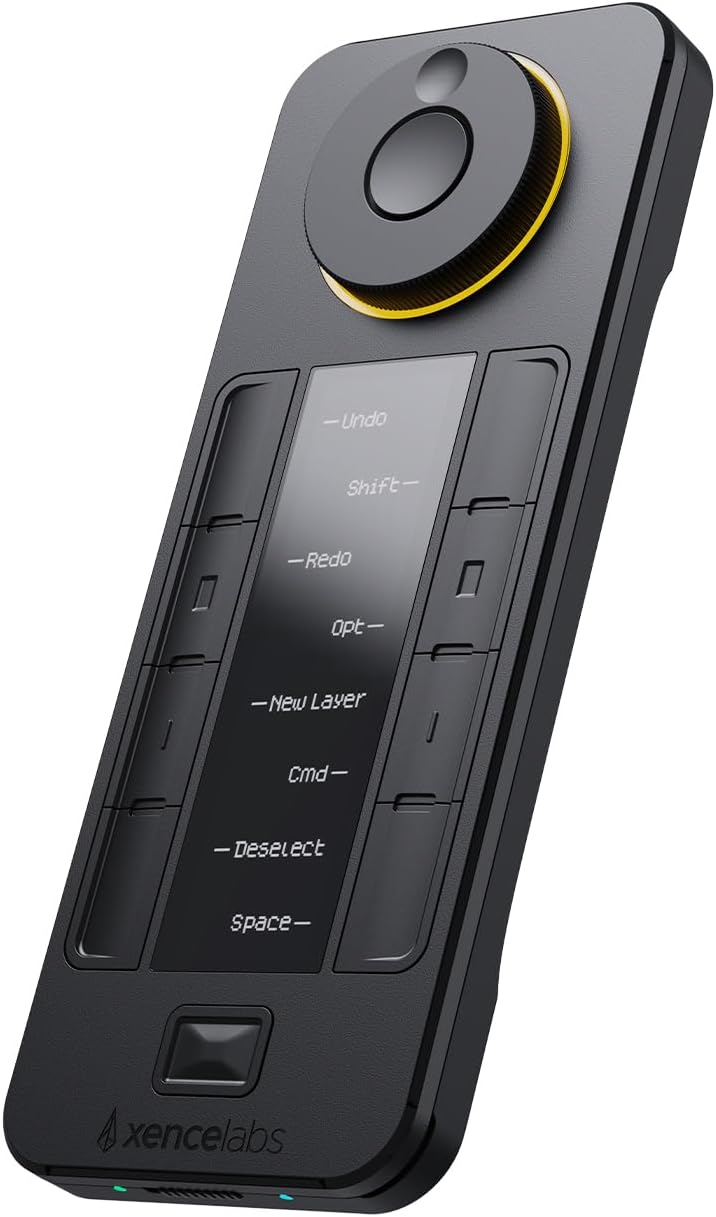 XENCELABS Quick Keys for PC, MacBook, Desktop, Drawing Tablet, Pen Display, OLED Display, 44 Customizable Shortcuts Keydail for Digital Drawing, Video Editing, Photo Retouching, Windows/macOS