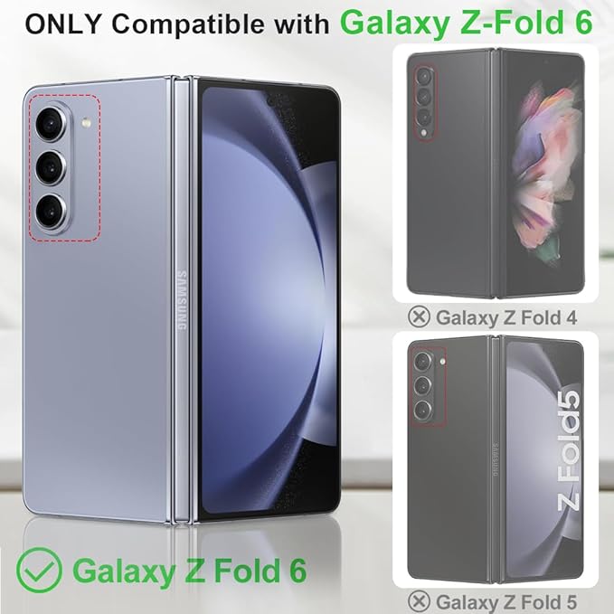 KEZiHOME for Samsung Galaxy Z Fold 6 Case, Genuine Leather Wallet Case [RFID Blocking] with Card Slots Stand Flip Protective Phone Cover Compatible with Galaxy Z Fold6 5G (Gray/Brown)