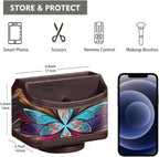 Fanousy 360° Rotating Remote Control Holder, PU Leather TV Remote Caddy Organizer Basket Storage Box with 5 Compartments for Pen, Pencil, Art Supplies, Makeup Brush, Office Desk Table Accessories