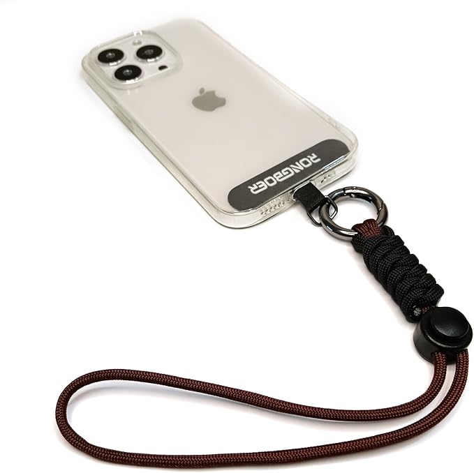 Cell Phone Lanyard Wrist Strap,Key Lanyard for Women,Phone Charms Strap,Short Wrist Lanyard for Keys,Keychain Lanyard (Coffee Black)