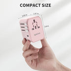 EPICKA Universal Travel Adapter, International Power Plug Adapter with 3 USB-C and 2 USB-A Ports, All-in-One Worldwide Wall Charger for USA EU UK AUS (TA-105C, Pink)