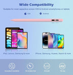 MoKo Stylus Pens for Touch Screens, Fast Charge Stylus Pen for Apple iPad/iPhone/Samsung/Lenovo/iOS/Android Tablets&Smart Phone Universal Stylus Capacitive Screen Pencil with Power Display, Pink