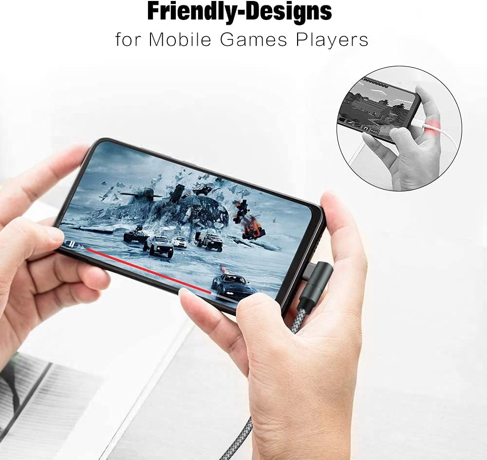 USB C to Lightning Cable MFi Certified PD Fast iPhone 12 Charging 6ft Cable 90 Degree Type C Charger Cord Compatible with iPhone 13/12/12 ProMax/12Mini/11 Pro Max/X/XS/XR/8, iPad 8th (Grey) …