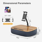 Lap Beanbag Cozy Kindle Pillow Stand for Bed with Adjustable Arm, 360° Tablet Holder, Fits 4.7"-13" Kindle, iPad, Phone, Lap Desk for Hands Free Reading in Bed, Couch, Sofa,Gray