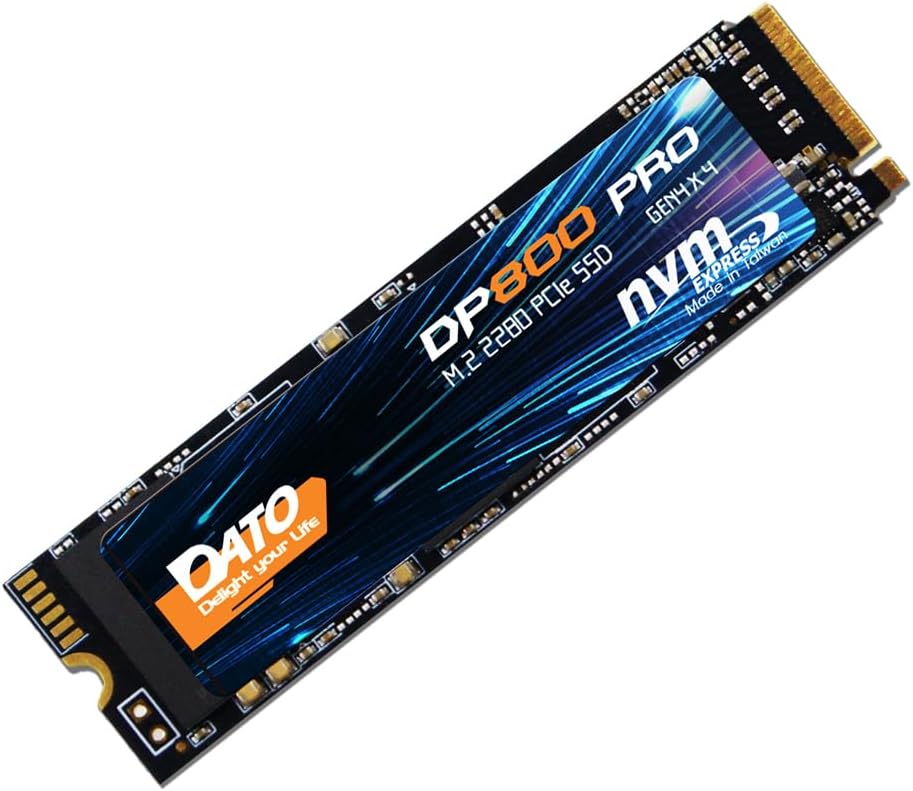 DATO M.2 2280 SSD 512GB, PCIe Gen4 x4 NVMe SSD Internal Solid State Drive for Gaming and Creators, Compatible with Desktop and Laptop, Up to 5100/4600 MB/s - DP800 Pro