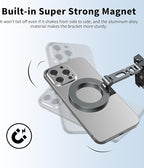 Magnetic Phone Tripod Stand,Foldable Cell Phone Holder for Magsafe with Arca-Swiss,1/4'' Screw Hole,Cold Shoe Mount,Pocket Mini Aluminum Selfie Stick Tripod Mount for iPhone/Android,Desk,Travel