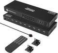 TESmart 8×1 HDMI Switch 8 in 1 Out 4K @ 60Hz HDCP with 19-inch Rack-Ears | RS-232 / LAN Control | IR Remote Control and Auto Switch | Auto Scan Time Interval - Black