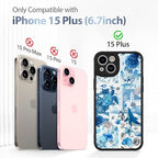 AIGOMARA Case for iPhone 15 Plus [Compatible with MagSafe] Blue Turtle Shell Ocean Collage Pattern Design for Women Girls Men Soft TPU Bumper Hack PC Back Shockproof Protective Slim Magnetic Cover