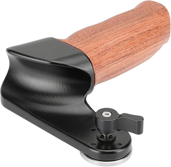 CAMVATE Ergonomic Wooden Hand Grip with Rosette M6 Thread Screw Connection for Camera Shoulder Mount Rig(Right Hand) - 2927
