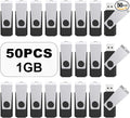 TOPESEL 50PCS 1GB USB 2.0 Flash Drives Bulk Pack Swivel Memory Stick Thumb Drives Pen Drive (1gig, 50 Pack, Black)