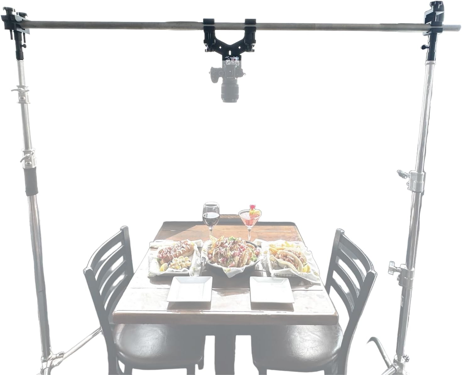 Glide Gear OH 75 Overhead Mount – DSLR, Smartphone – 6ft Adjustable Pole, Top-Down Rig, 15lb Capacity, Aluminum Build