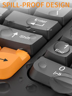 Wireless Keyboard and Mouse Combo, 2.4G Wave Keys Ergonomic Keyboard with Palm Rest and 3 DPI Silent Mouse, Compact Size for Natural Typing, Spill-Resistant, for Windows/PC/Laptop/Mac(Black)